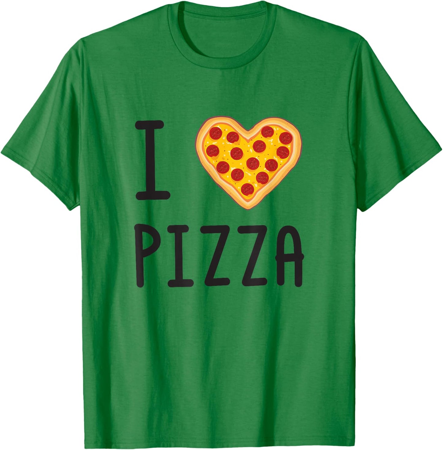 Funny I Love Pizza Pepperoni Heart T-Shirt - T-Shirt | Irish Green