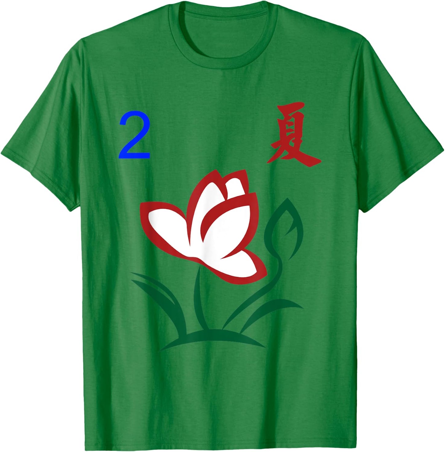Chinese Mahjong Mah Jong Game Blue Tiles Seasons Summer Two Women Kids T-Shirt - T-Shirt | Irish Green