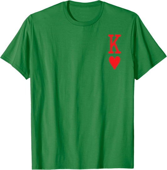 King of Hearts and Queen of Hearts Couples Matching Pajama T-Shirt - T-Shirt | Irish Green