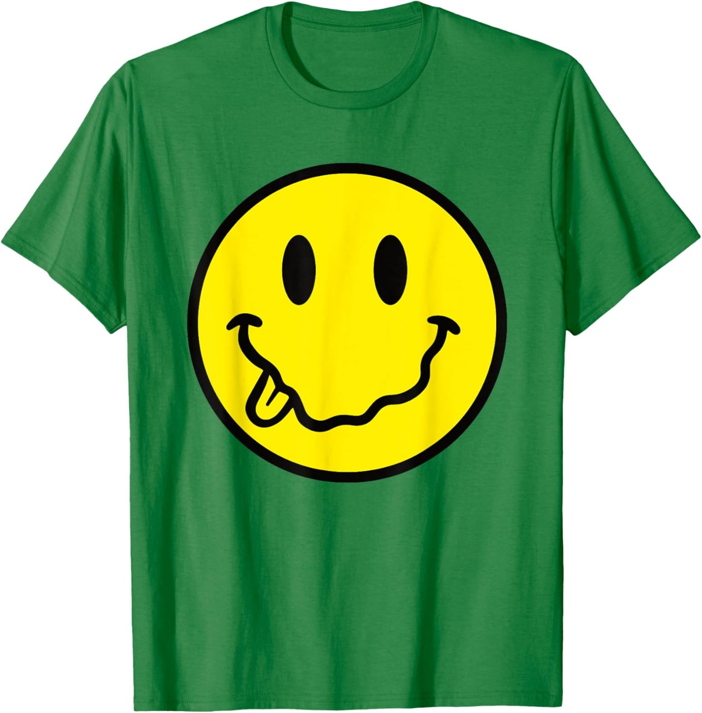 Funny Tongue out Smile Face Cute Yellow Happy Smiling Face T-Shirt - T-Shirt | Irish Green