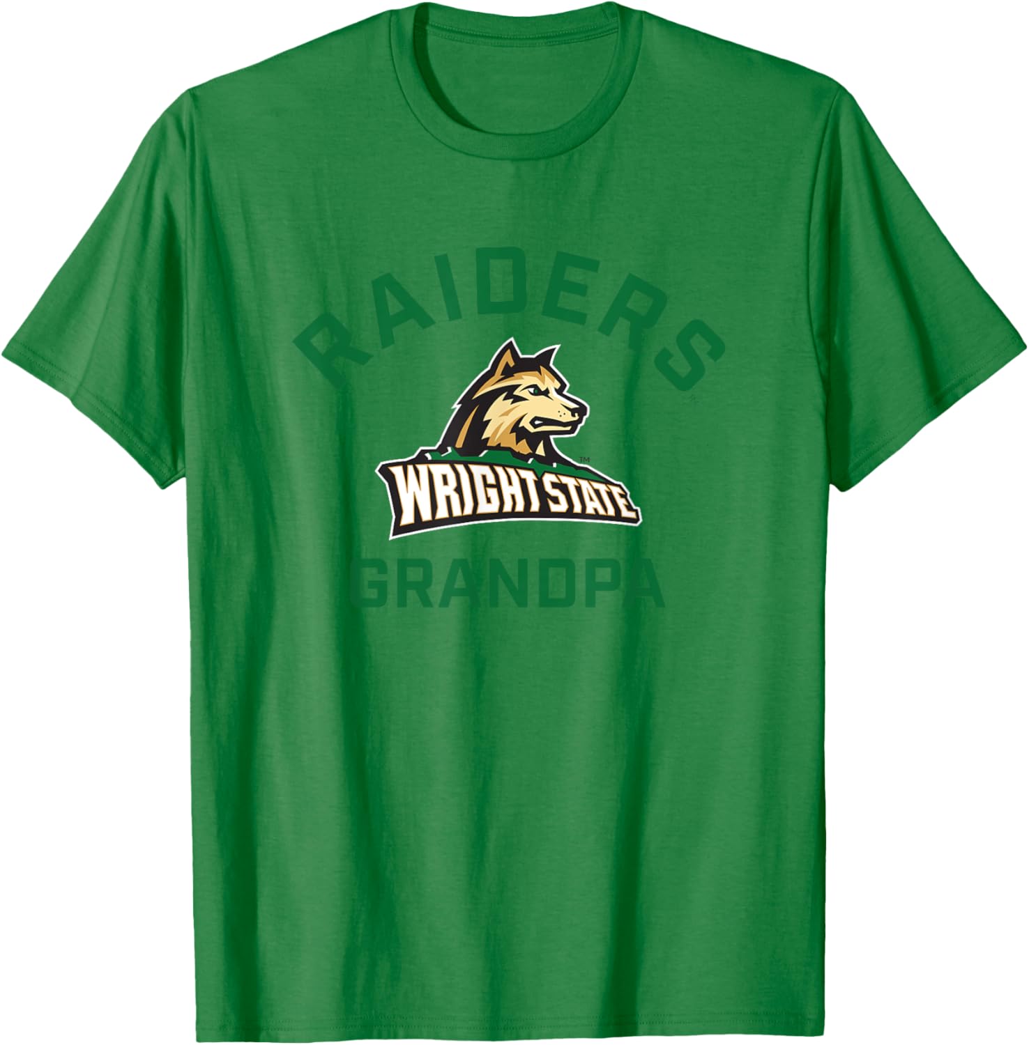 Wright State University WSU Raiders Arched Grandpa T-Shirt - T-Shirt | Irish Green
