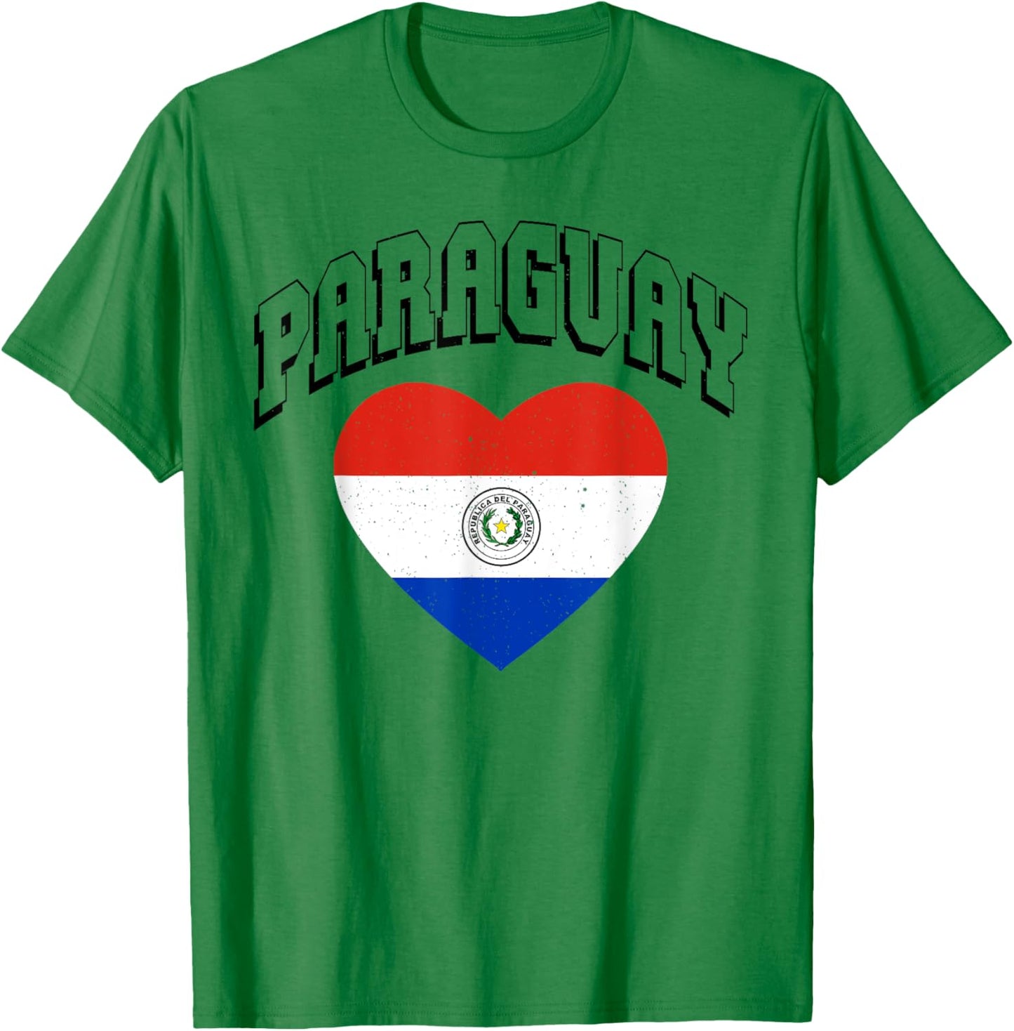 Paraguay Flag Vintage Throwback Athletic Heart T-Shirt - T-Shirt | Irish Green