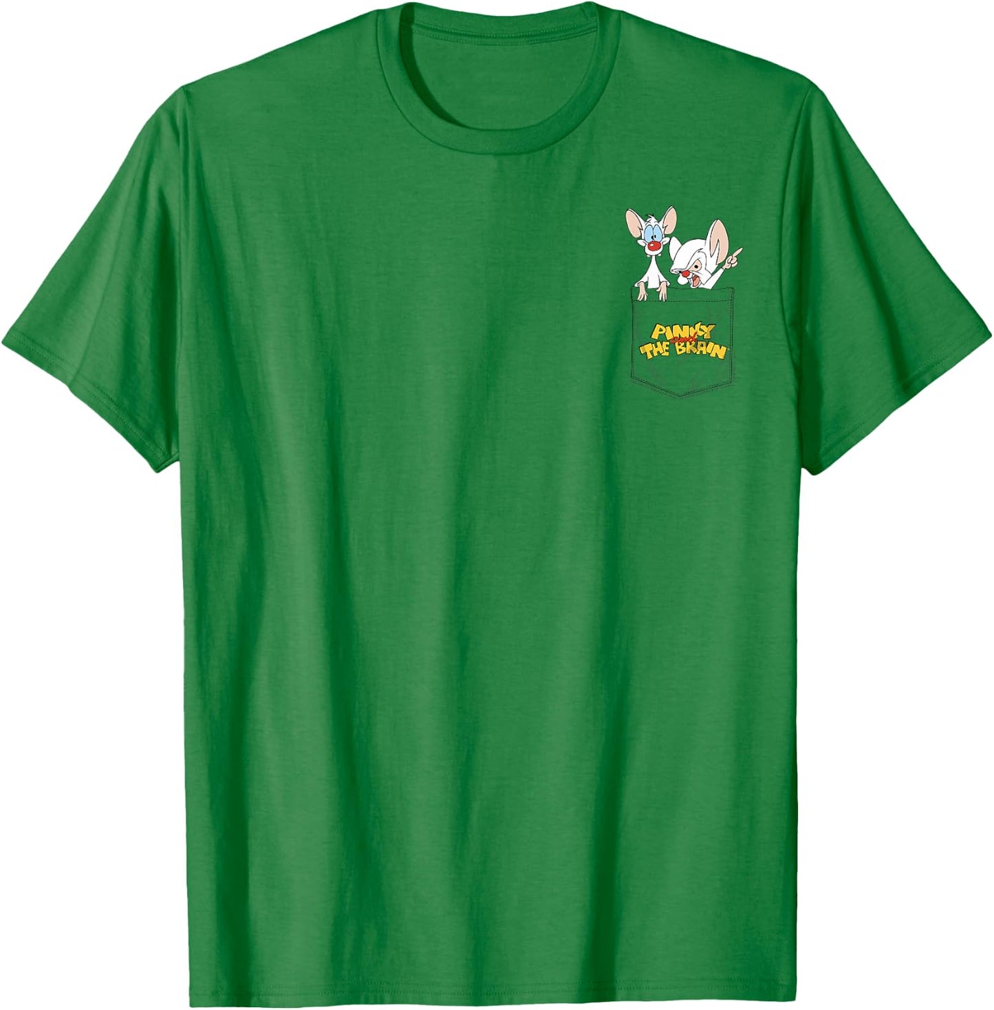 Pinky and The Brain Faux Pocket Small T-Shirt - T-Shirt | Irish Green