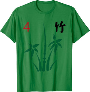 Chinese Mahjong Mah Jong Game Tiles Character Flower Four T-Shirt - T-Shirt | Irish Green