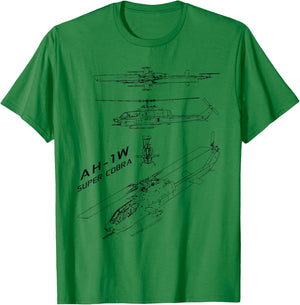 AH-1 Cobra US Military Helicopter T-Shirt - T-Shirt | Irish Green