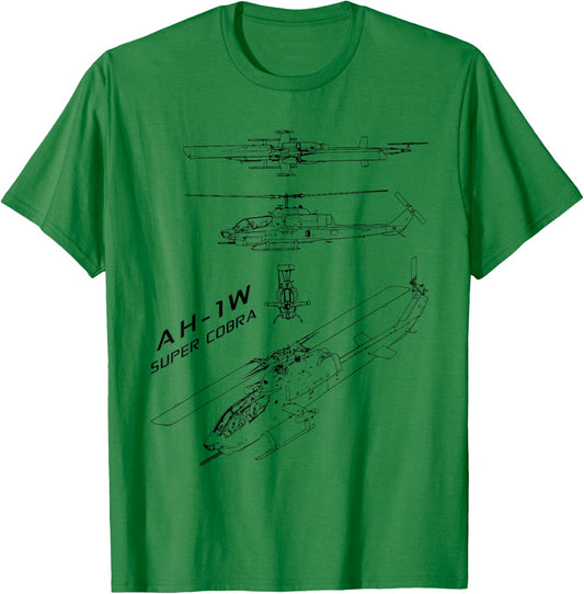 AH-1 Cobra US Military Helicopter T-Shirt - T-Shirt | Irish Green