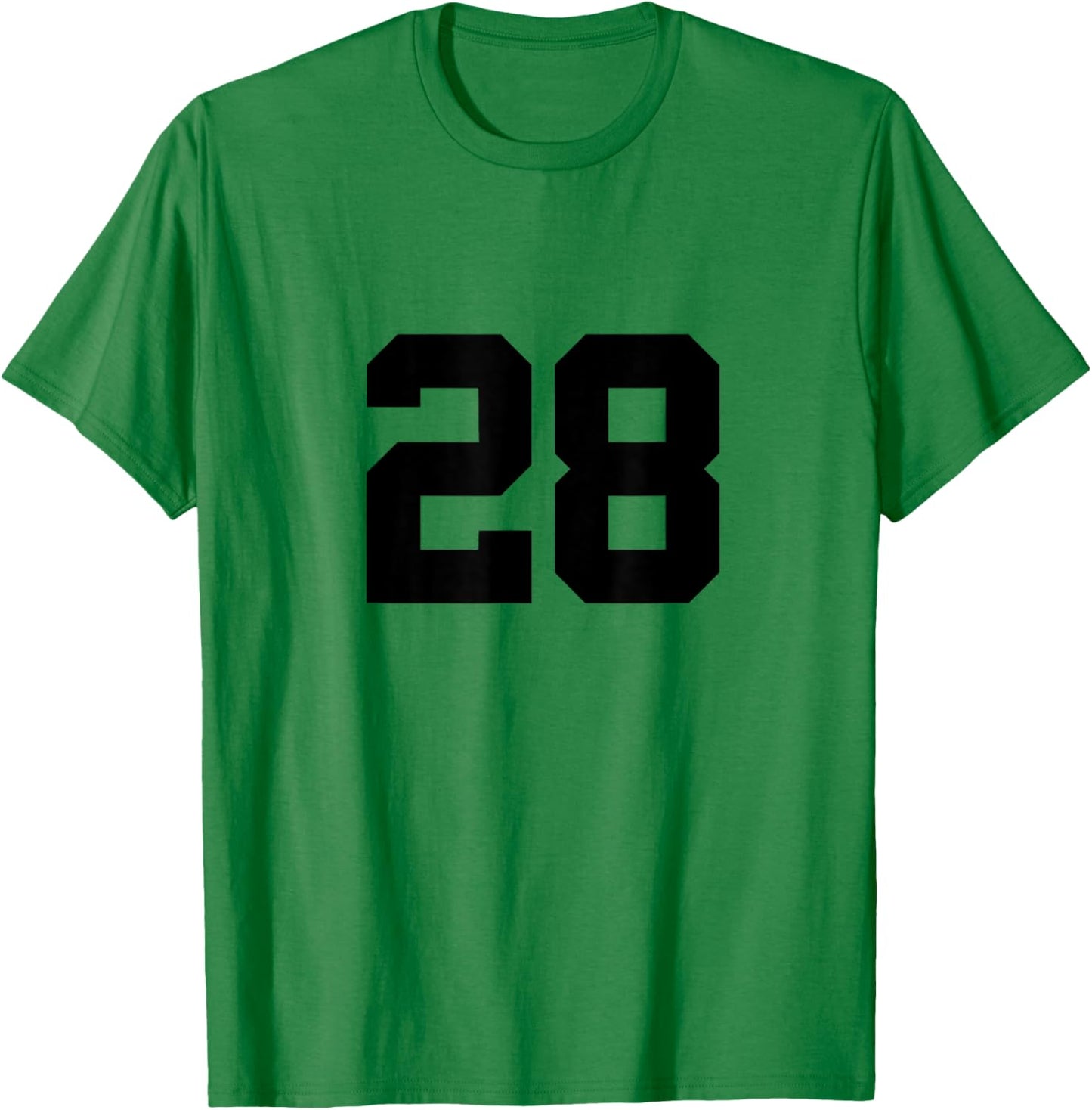 Number 28 (on Front / Back) Sports Team Jersey Number T-Shirt - T-Shirt | Irish Green