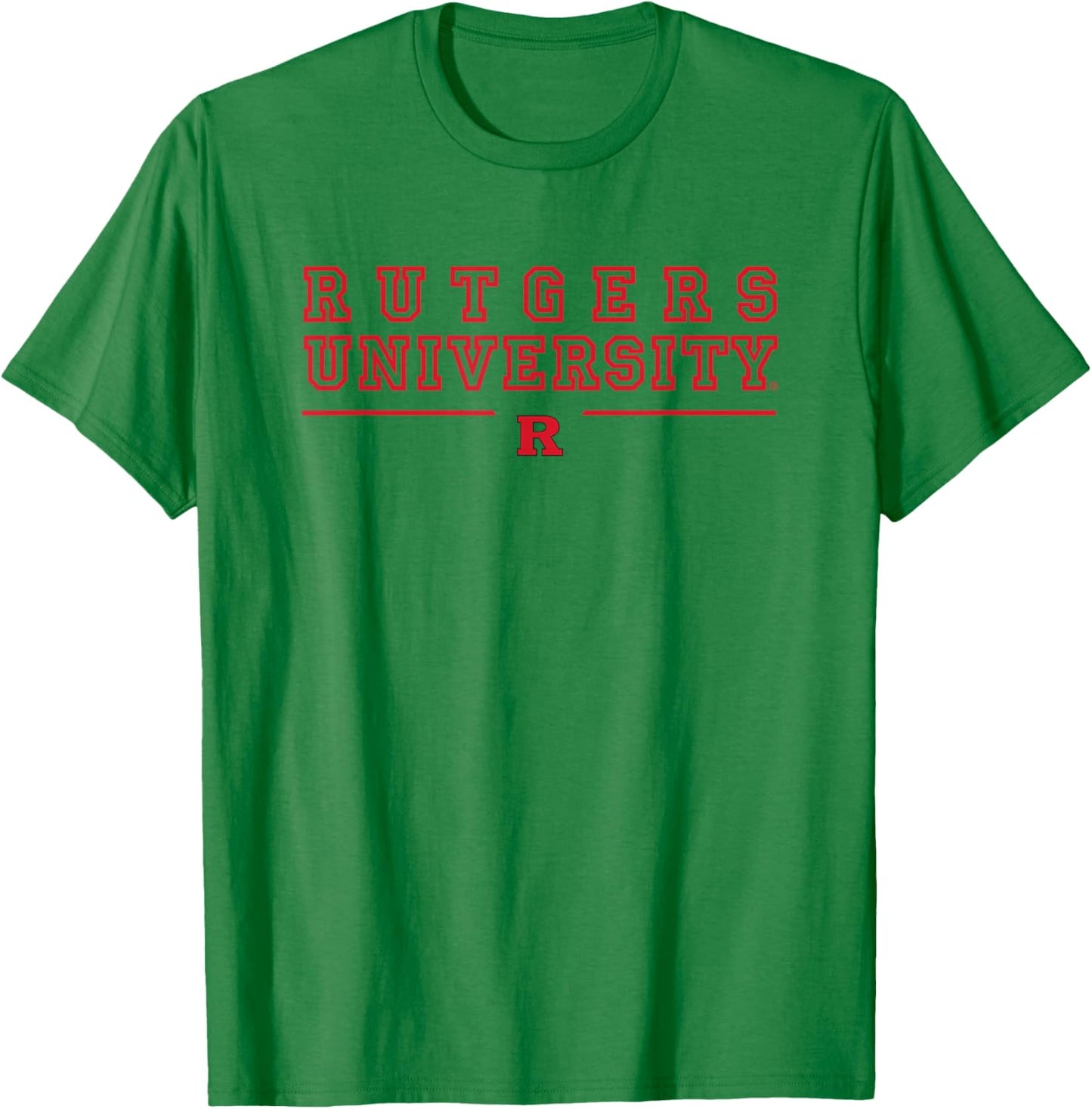 Rutgers University Scarlet Knights Block Line T-Shirt - T-Shirt | Irish Green