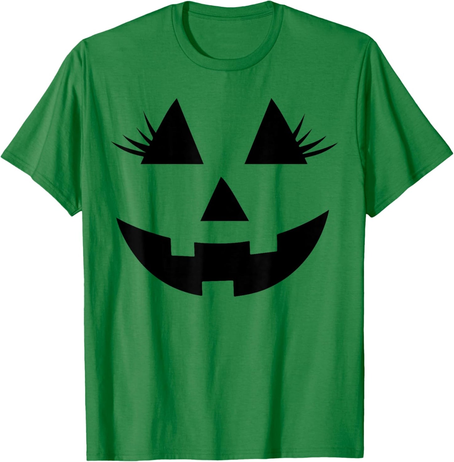 Funny Jack o Lantern pumpkin face eyelashes for Halloween T-Shirt - T-Shirt | Irish Green