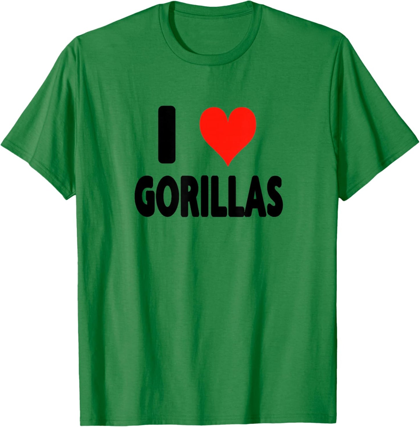 I Love Gorillas - Heart Mountain Gorilla Zoo Animal Ape T-Shirt - T-Shirt | Irish Green
