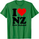 I Love Heart New Zealand Nz Kiwi Maori Culture T-Shirt - T-Shirt | Irish Green