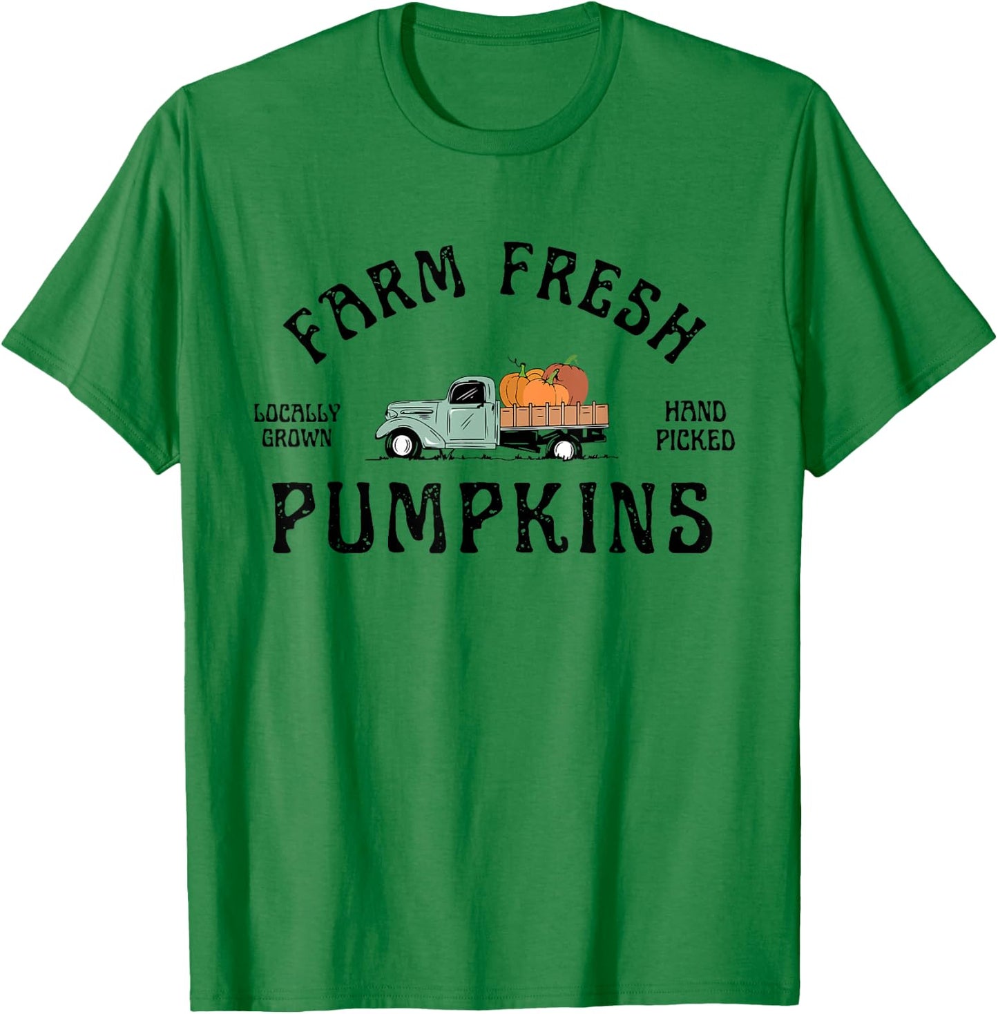 Farm Fresh Pumpkins Vintage Truck Fall Autumn Thanksgiving T-Shirt - T-Shirt | Irish Green