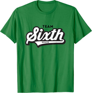 6th Grade TEAM School Teacher Sixth Baseball-Style Shirt T-Shirt - T-Shirt | Irish Green