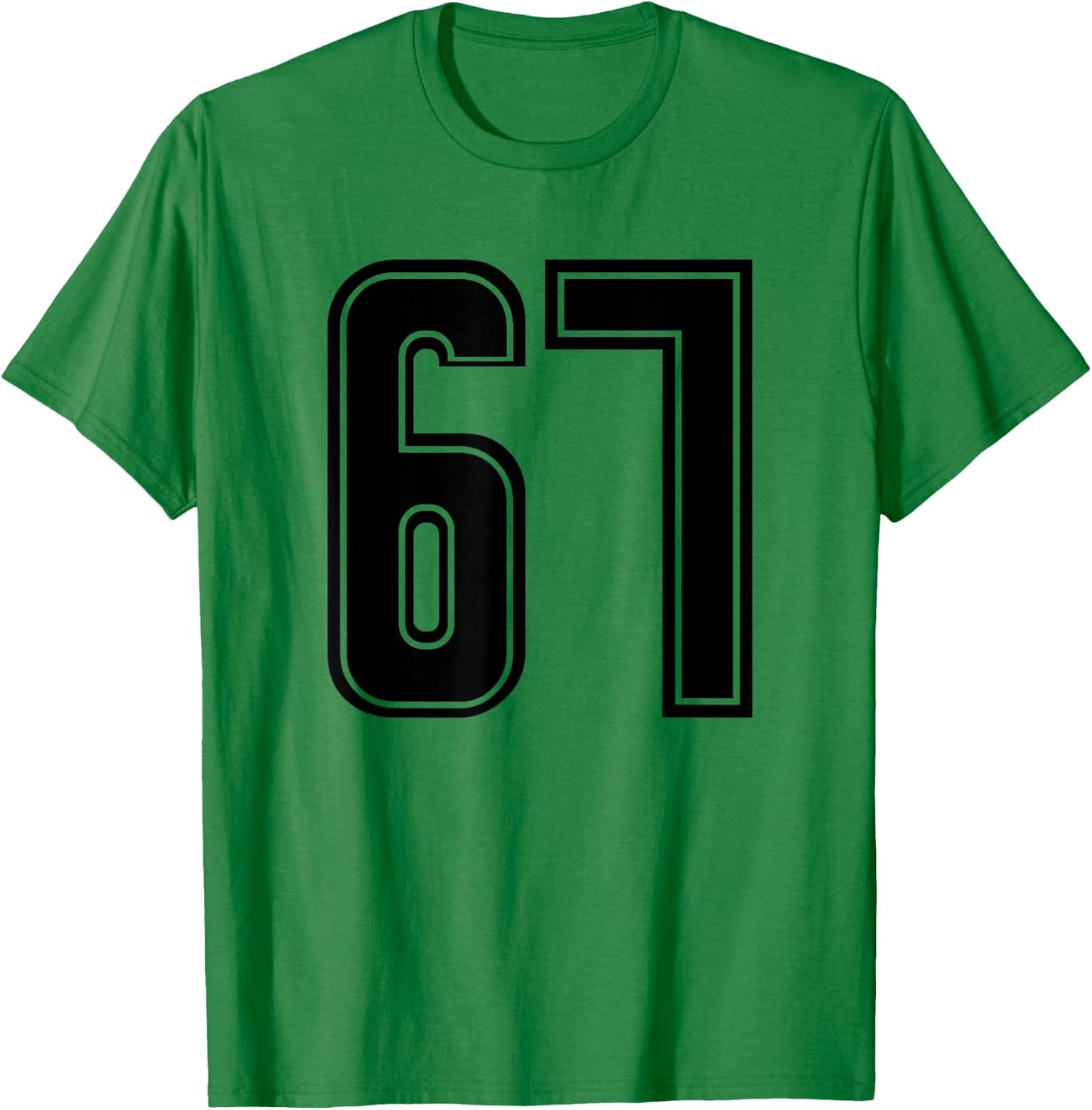 Black Sports Team Number 67 T-Shirt - T-Shirt | Irish Green