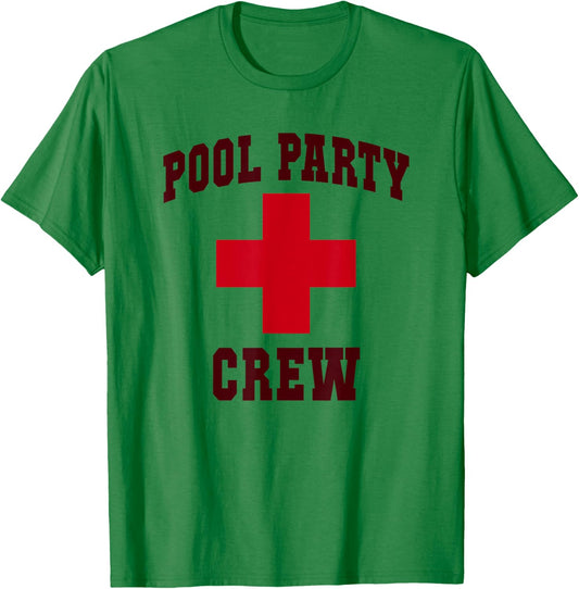 Funny POOL PARTY CREW Girl Camp Lifeguards Swim Trip T-Shirt - T-Shirt | Irish Green