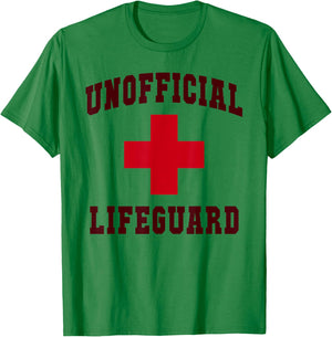 Sarcastic UNOFFICIAL LIFEGUARD Girl Vacay Swim Cruise T-Shirt - T-Shirt | Irish Green