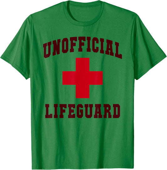 Sarcastic UNOFFICIAL LIFEGUARD Girl Vacay Swim Cruise T-Shirt - T-Shirt | Irish Green