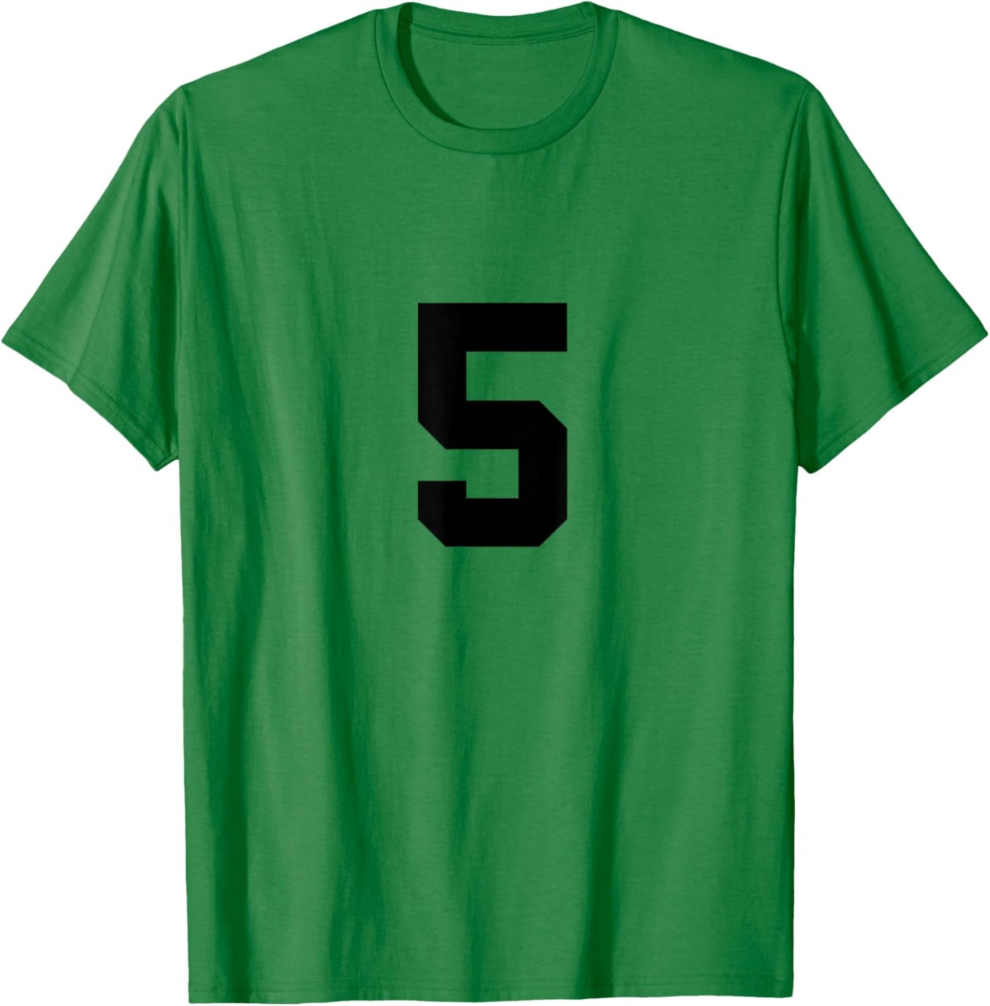 Number 5 (on Front / Back) Sports Team Jersey Number T-Shirt - T-Shirt | Irish Green