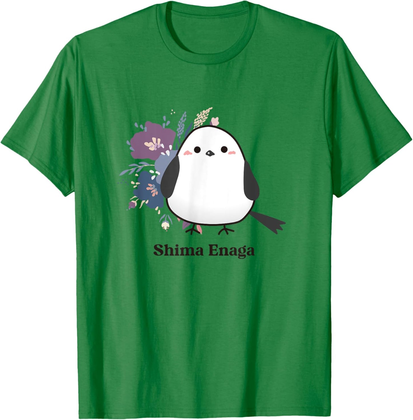 Shima Enaga Bird flower Wild Bird Japan Hokkaido Snow Fairy T-Shirt - T-Shirt | Irish Green