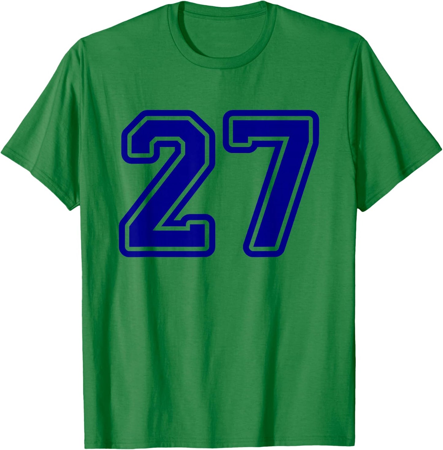 Number #27 Blue Sports Team T-Shirt - T-Shirt | Irish Green