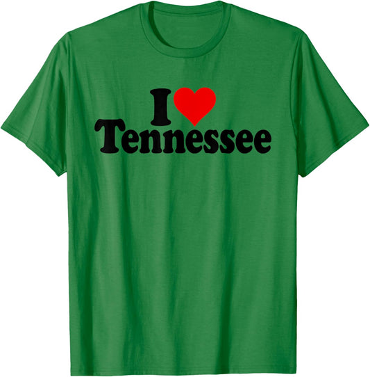 I Love Heart Tennessee Tn T-Shirt - T-Shirt | Irish Green