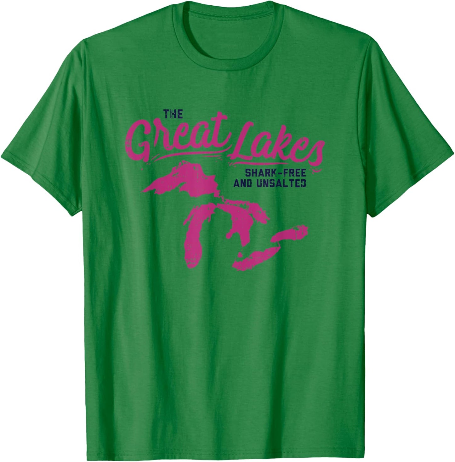 Great Lakes Shark Free & Unsalted Summer Vacation Women Girls Kids T-Shirt - T-Shirt | Irish Green