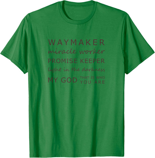 Promise Keeper Miracle Worker Waymaker Christian T-Shirt - T-Shirt | Irish Green