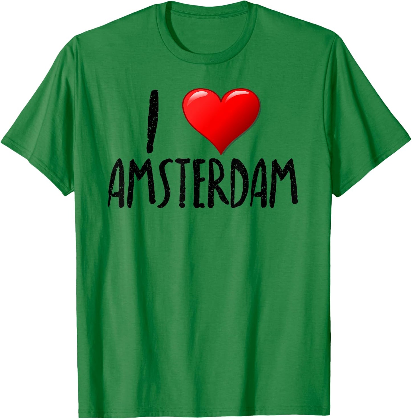 I Love Amsterdam - - Traveler - Souvenir T-Shirt - T-Shirt | Irish Green