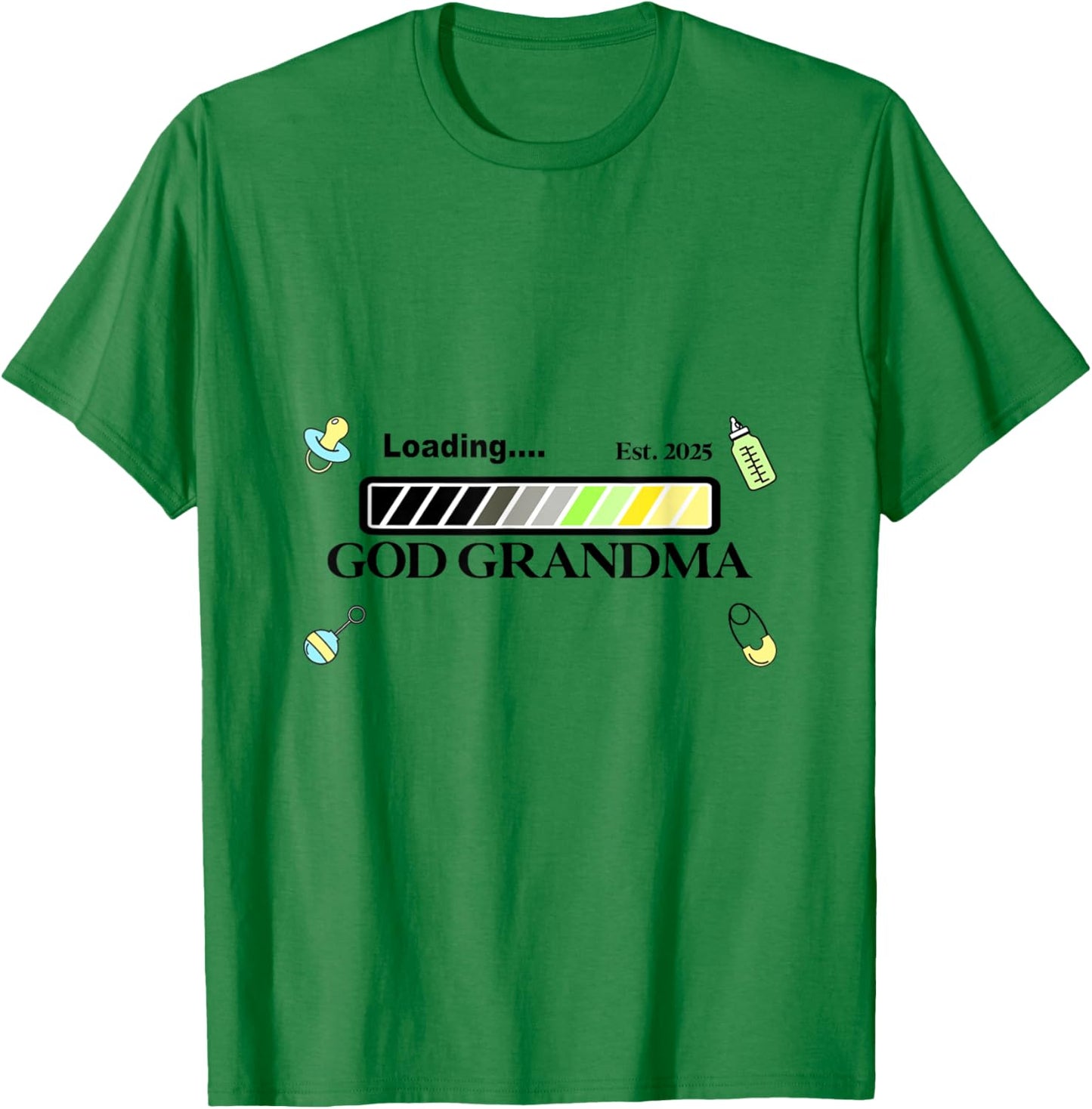New baby shower 2025 Loading God Grandma grandmother pastel T-Shirt - T-Shirt | Irish Green