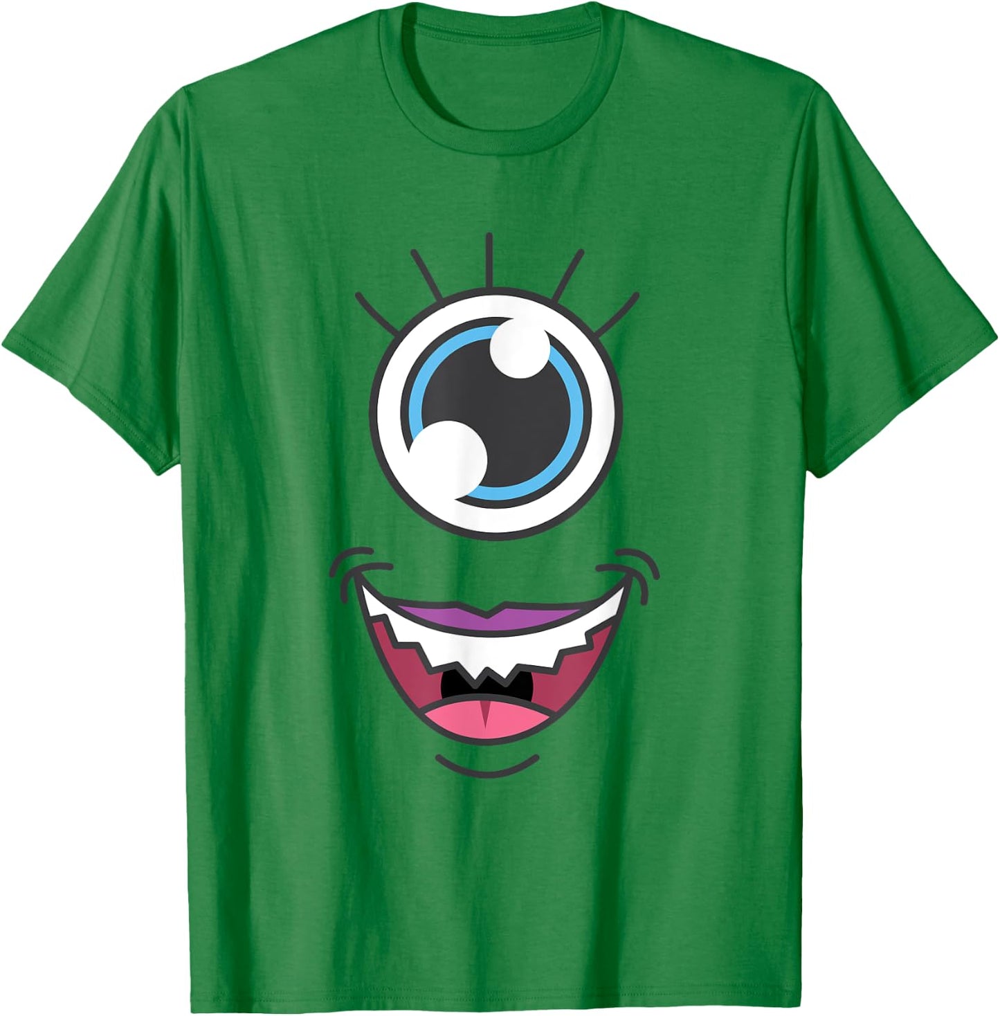 Funny Scary Monster Eyeball Face Halloween T-Shirt - T-Shirt | Irish Green