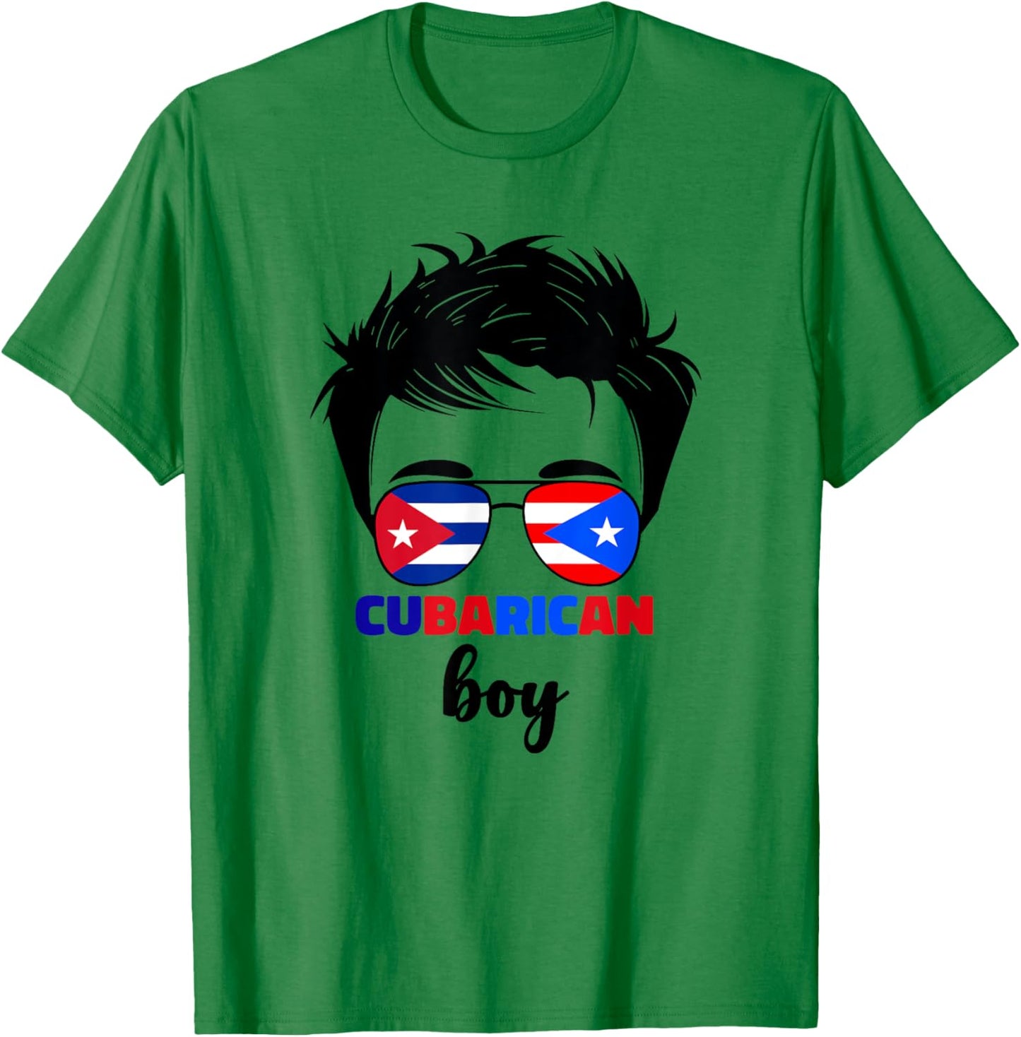 Half Cuban And Puerto Rican Rico Cuba Cubarican Kids Boys T-Shirt - T-Shirt | Irish Green