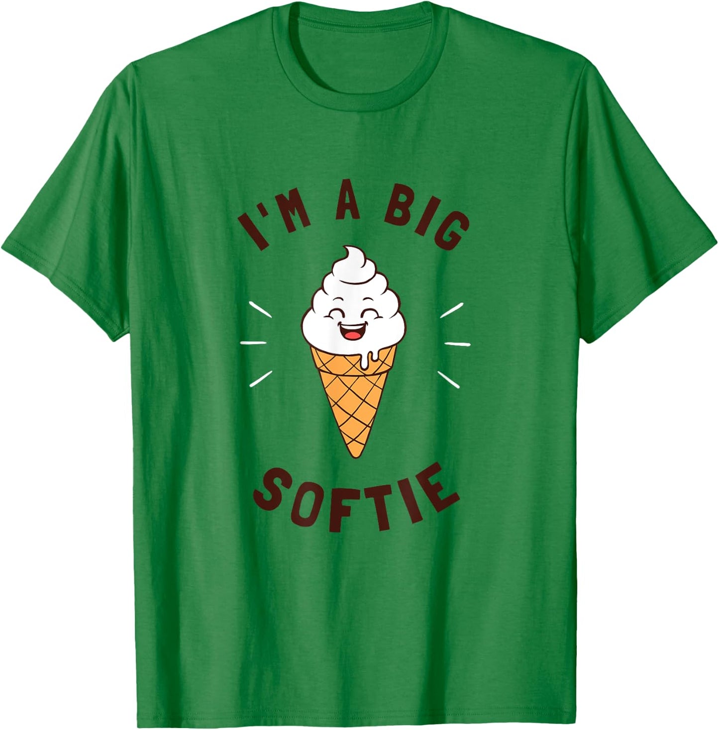 I'm A Big Softie Ice Cream Softy Funny Word Game T-Shirt - T-Shirt | Irish Green
