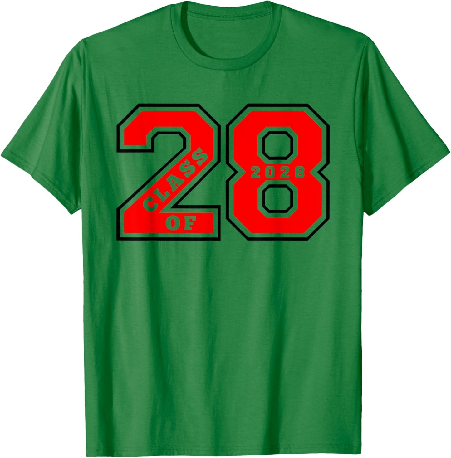 Class of 2028 - Letterman Style Class of 28 Swag Gift 1 T-Shirt - T-Shirt | Irish Green