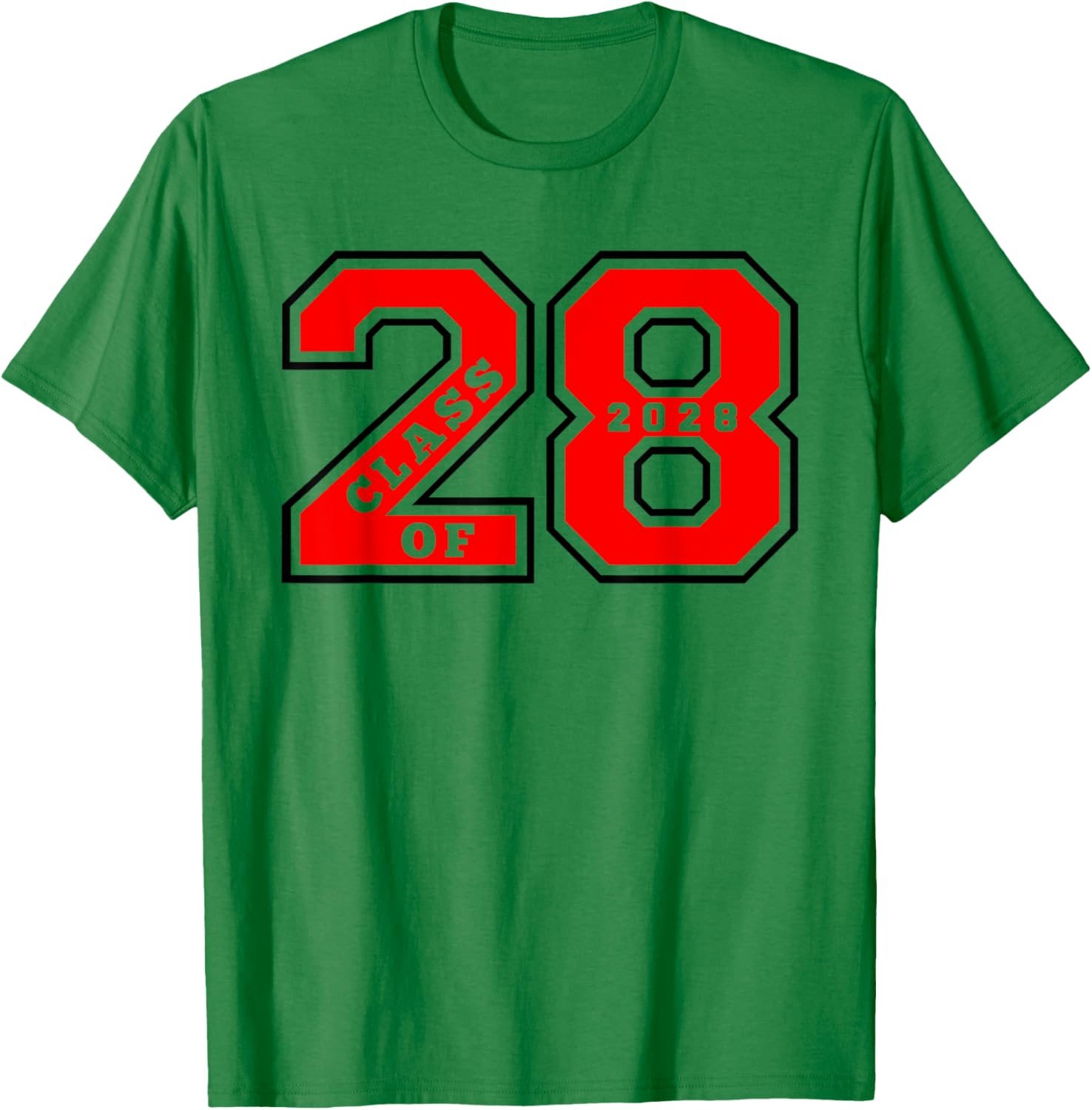 Class of 2028 - Letterman Style Class of 28 Swag Gift 1 T-Shirt - T-Shirt | Irish Green