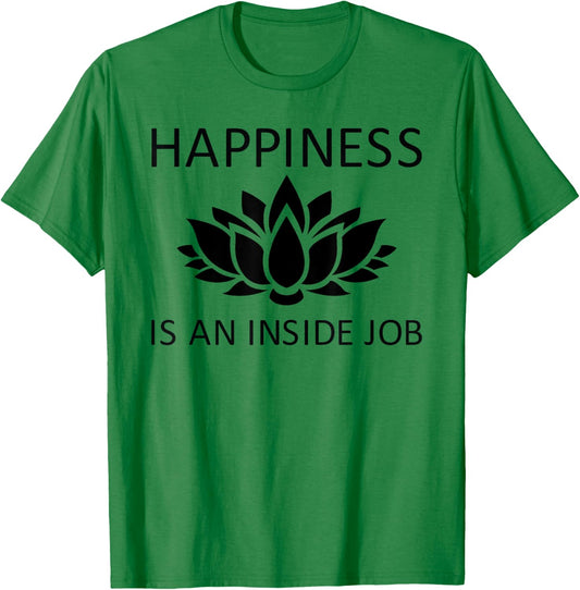 Happiness is an Inside Job Lotus Flower T-Shirt - T-Shirt | Irish Green