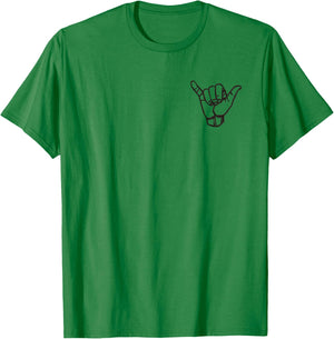 Shaka Sign Hang Good Vibes Retro Loose Hawaii Surfing T-Shirt - T-Shirt | Irish Green