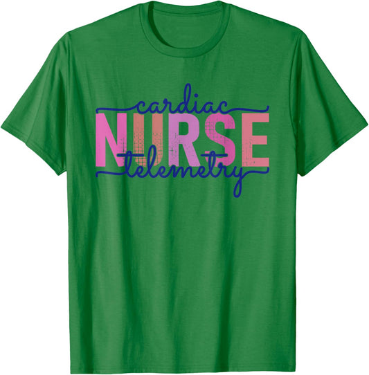 Cardiac Telemetry Nurse Practitioner Heart Nursing PCU Nurse T-Shirt - T-Shirt | Irish Green