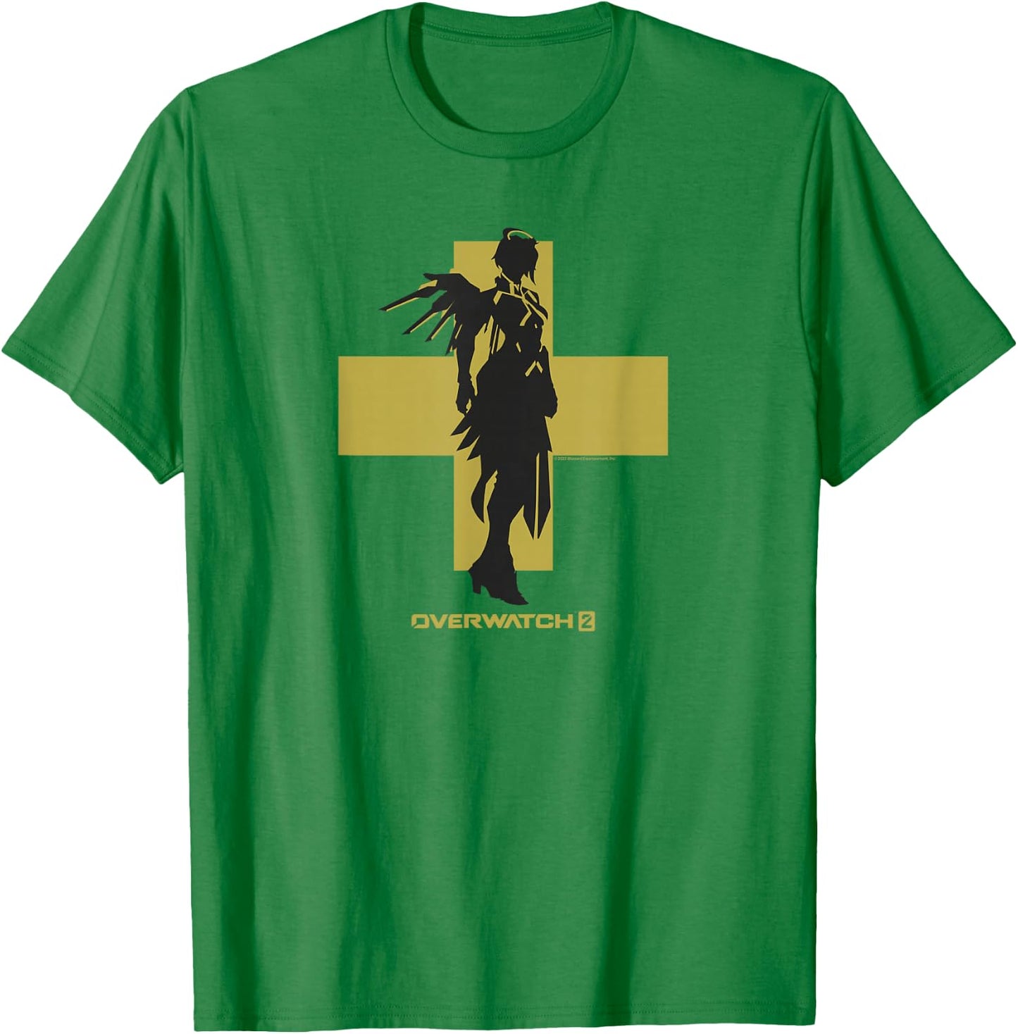 Overwatch 2 Mercy Angel Silhouette T-Shirt - T-Shirt | Irish Green
