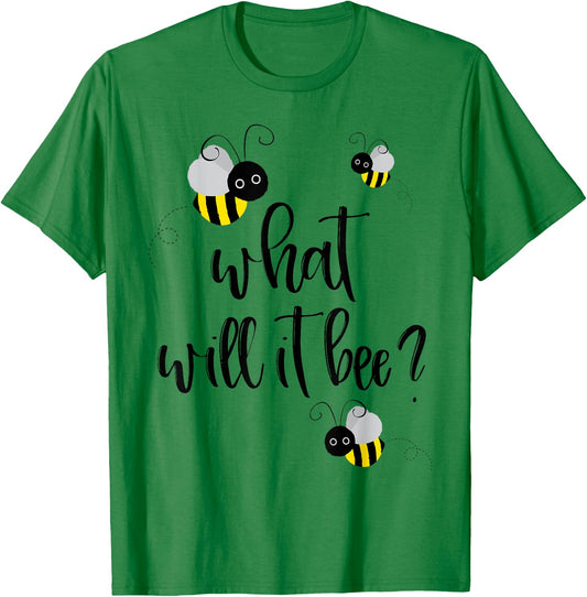 What Will It Bee Shirt Gender Reveal He or She Boy Girl T-Shirt - T-Shirt | Irish Green