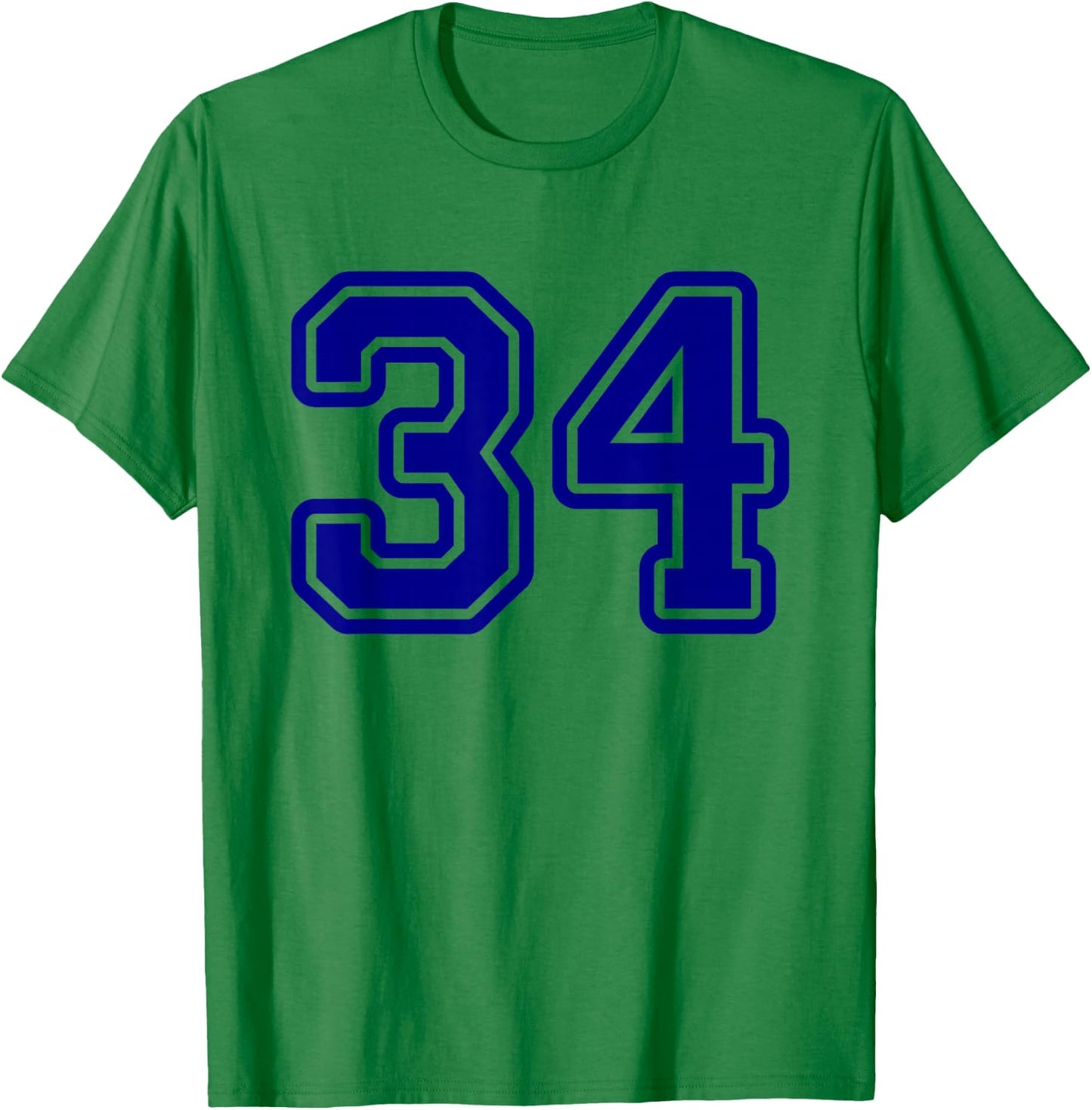 Number #34 Blue Sport Varsity Number 34 T-Shirt - T-Shirt | Irish Green