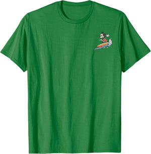 Disney Mickey & Friends Surfing Mickey Left Chest Small T-Shirt - T-Shirt | Irish Green