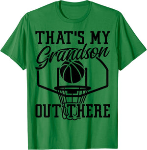 Basketball Lover That's My Grandson Grandma Grandpa T-Shirt - T-Shirt | Irish Green
