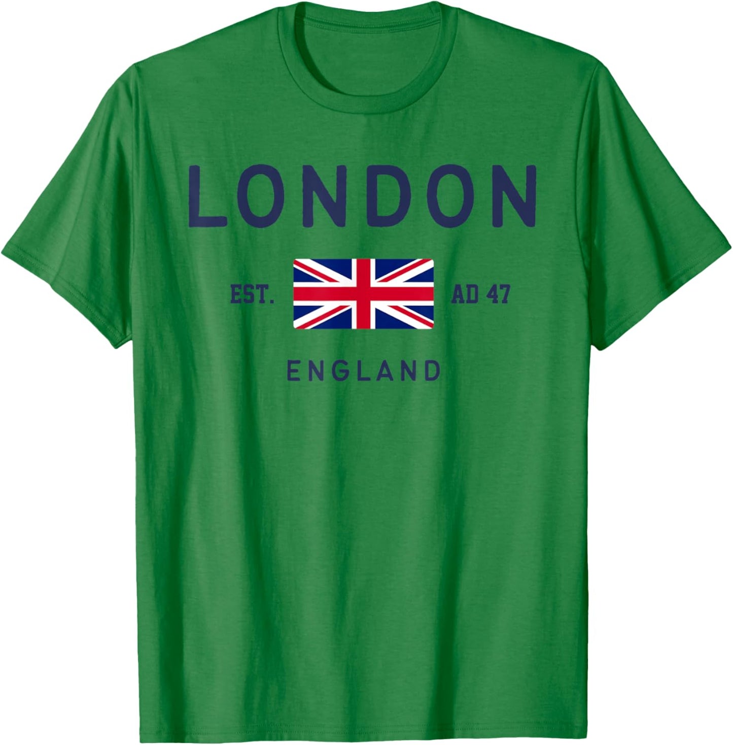 London Est AD 47 England UK Flag T-Shirt - T-Shirt | Irish Green