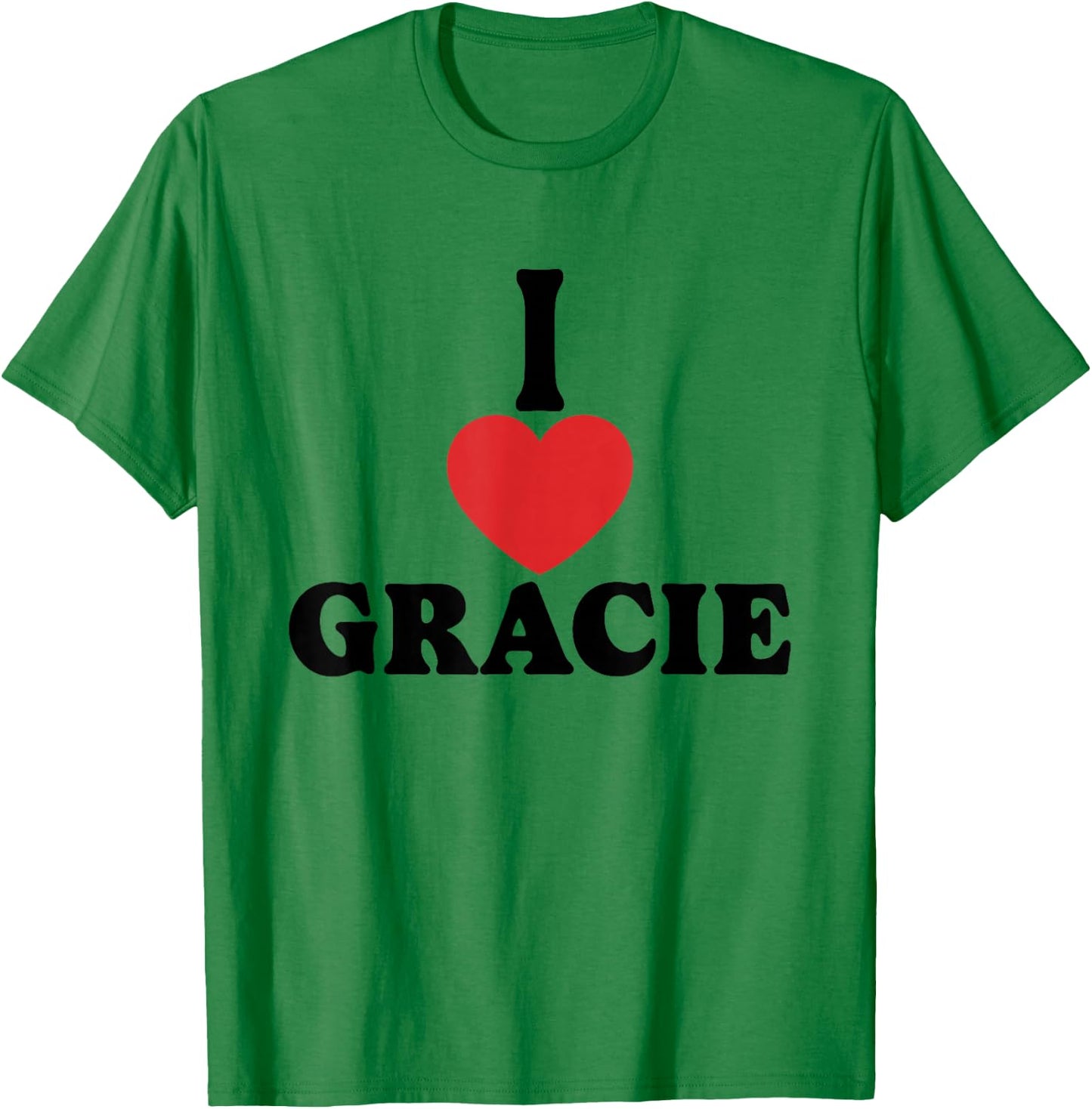 Personalized Name Gracie I Love Gracie Heart Groovy T-Shirt - T-Shirt | Irish Green