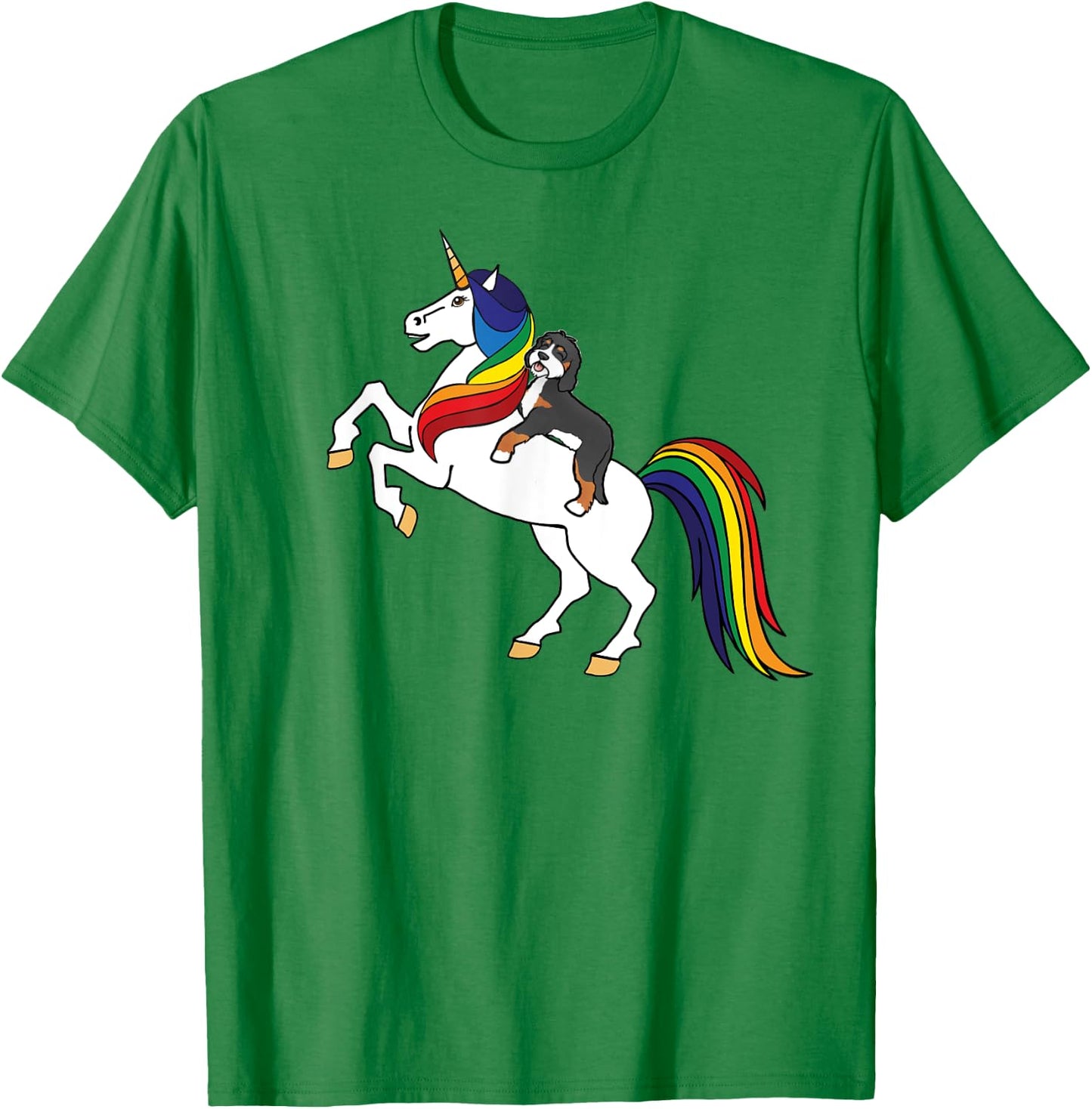 Cute Kids Girls Unicorn Bernedoodle Dog Lover T-Shirt - T-Shirt | Irish Green