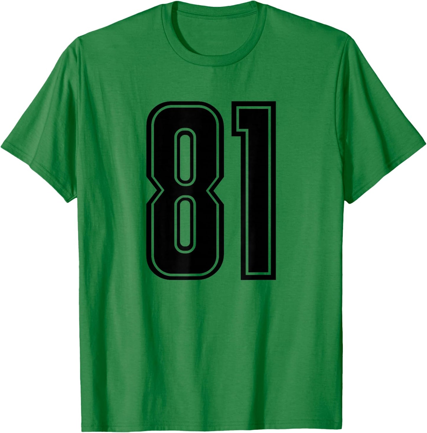 Number 81 Black Sports Team Varsity Number 81 T-Shirt - T-Shirt | Irish Green
