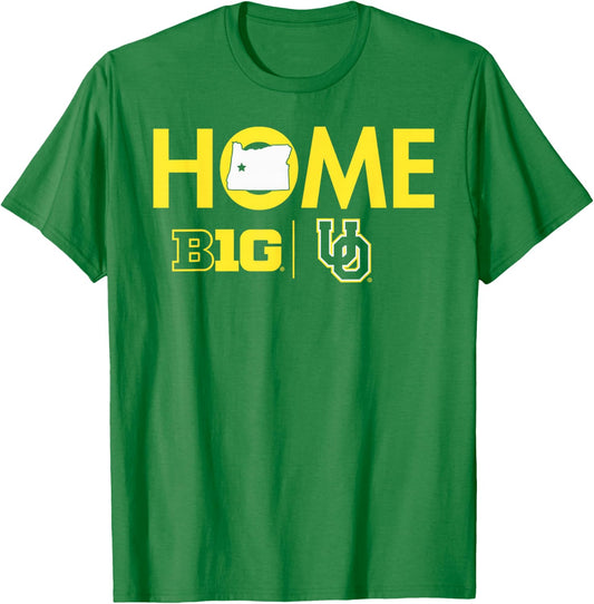 Oregon Ducks Big 10 Home Green Officially Licensed T-Shirt - T-Shirt | Irish Green