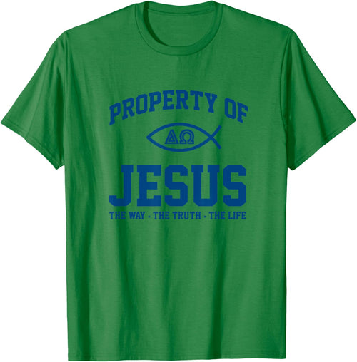 Christian Shirt - Property of Jesus Throwback Gym