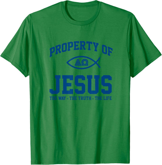 Christian Shirt - Property of Jesus Throwback Gym T-Shirt - T-Shirt | Irish Green