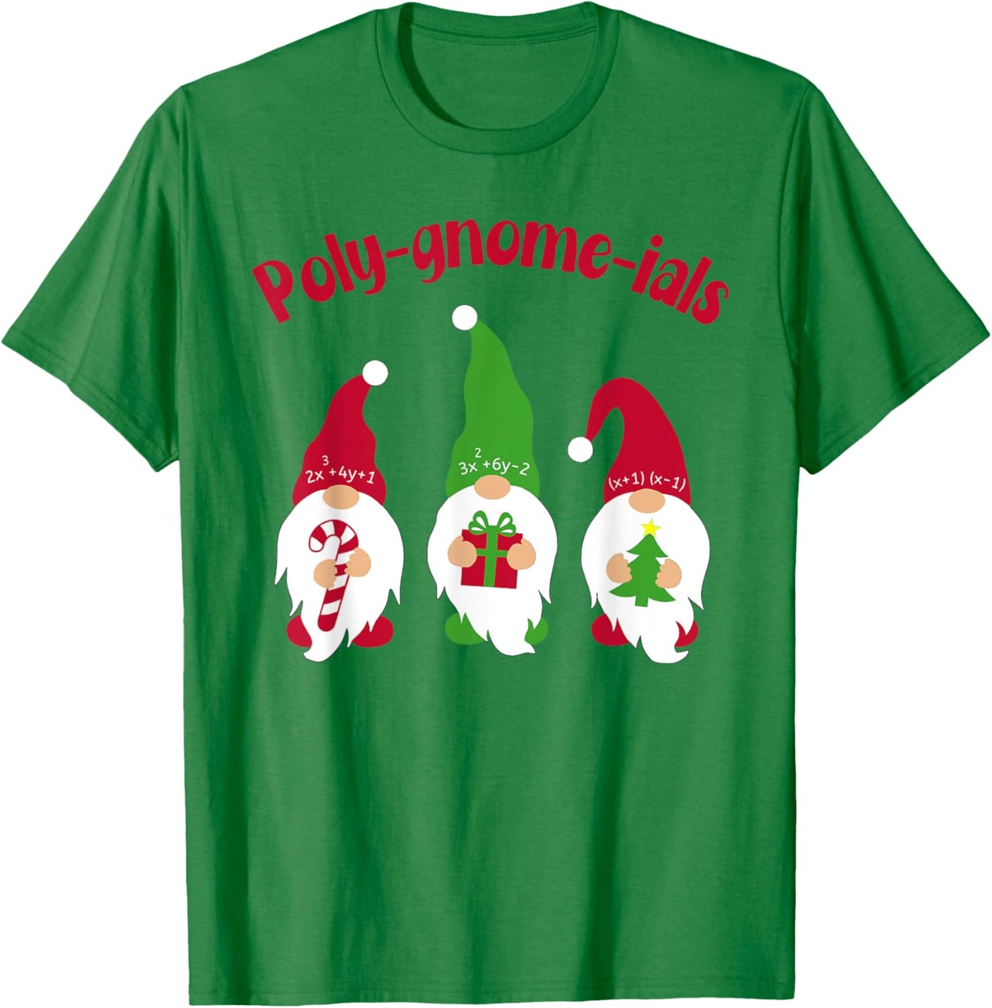 Funny Math Teacher Poly Gnome Ials Gnomes Math Pun Algebra T T-Shirt - T-Shirt | Irish Green